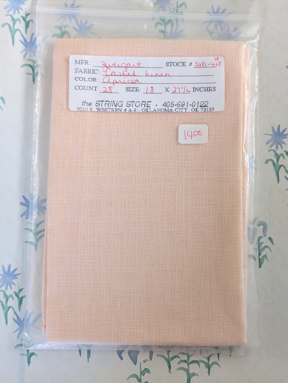 Zweigart Apricot 28 ct Cashel Linen NEW Cross Stitch Embroidery DIY Pastel